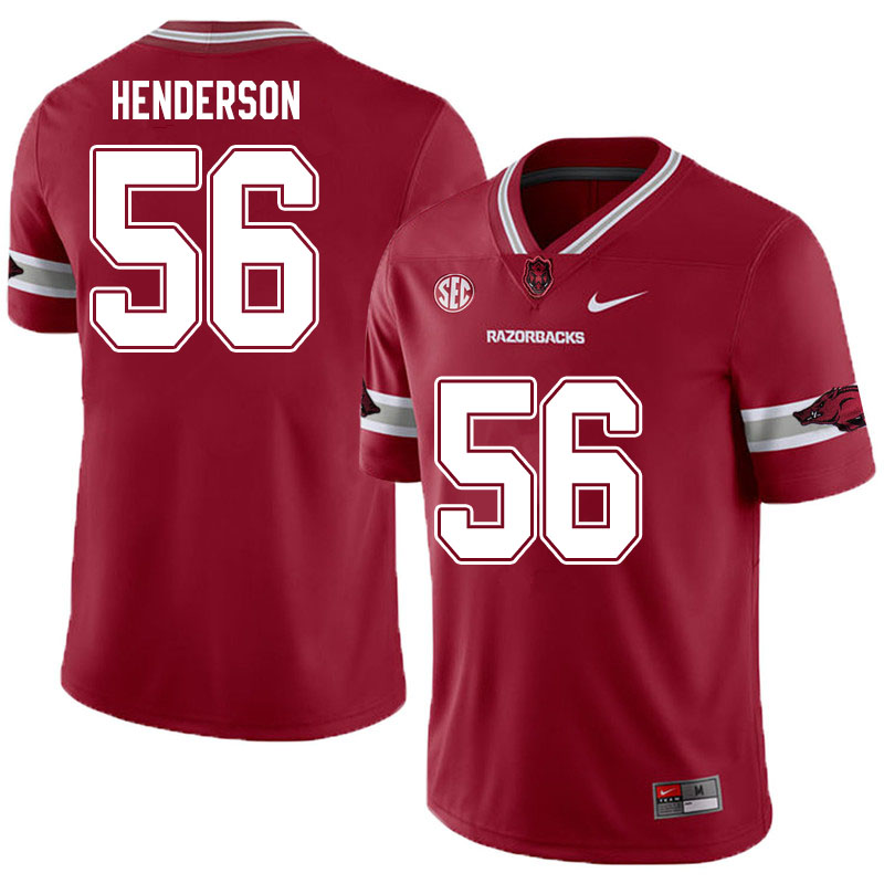 Men #56 Marcus Henderson Arkansas Razorbacks College Football Jerseys Sale-Alternate - Click Image to Close